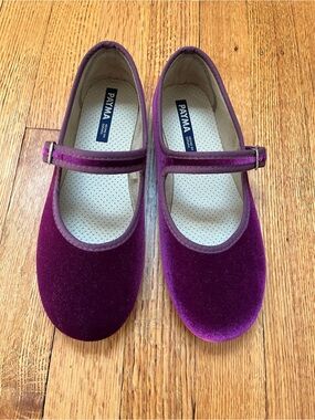 Payma Womens Purple Velvet Mary Jane Flats, US 7, EU38